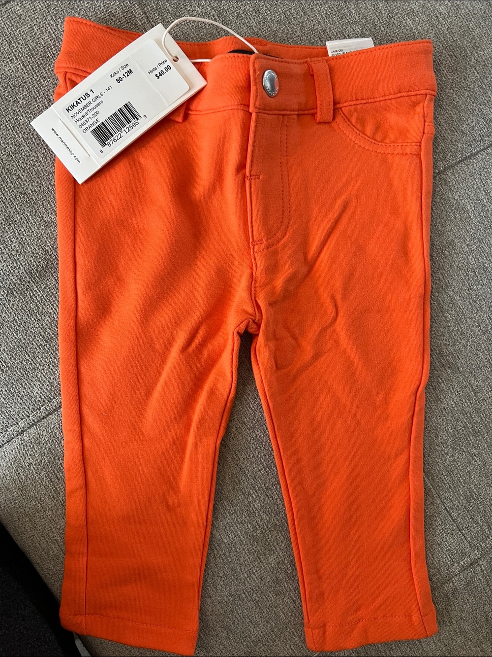 Marimekko Bright Orange Pull-On Kids Leggings